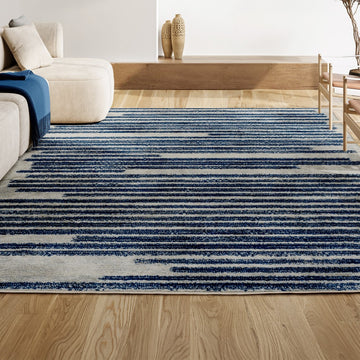 Khalil Modern Berber Stripe Area Rug